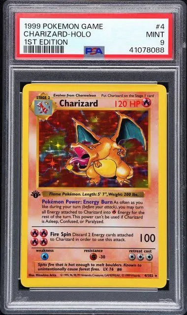 Pokémon TCG 1st Edition Charizard Holo — PSA 9