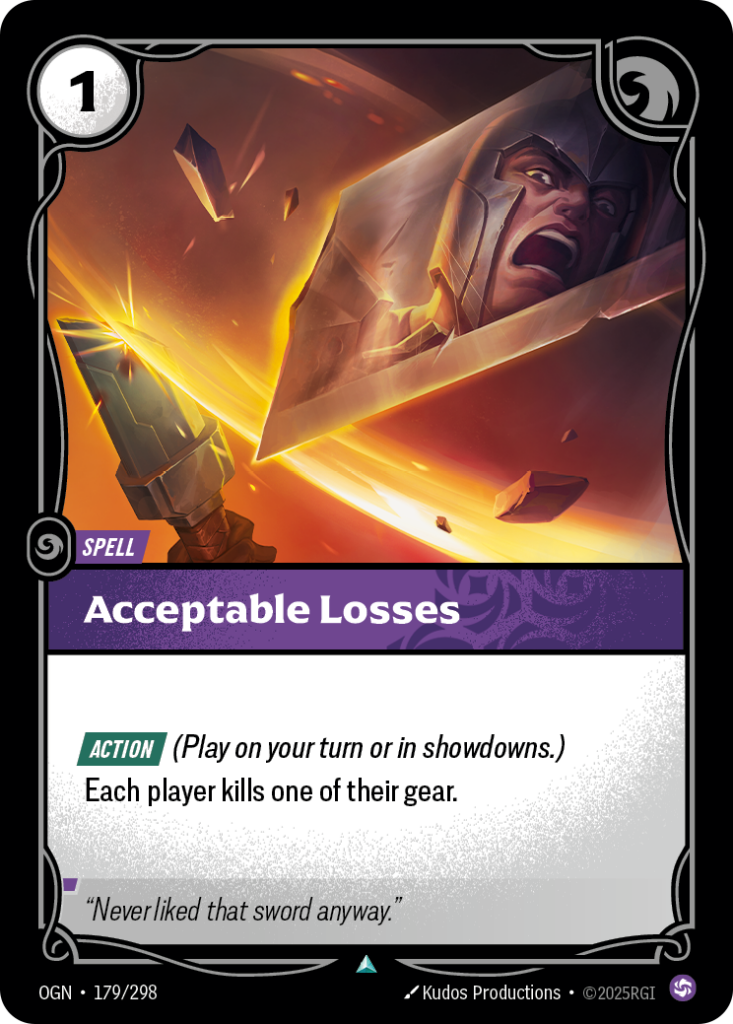 Acceptable Losses OGN-179/298 – Origins – Non-Foil