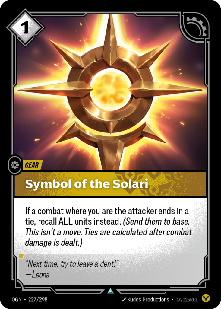 Symbol of the Solari OGN-227/298 – Origins – Non-Foil