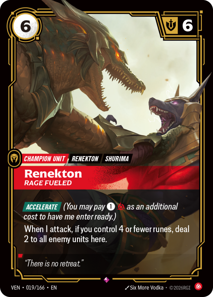 Renekton, Rage Fueled VEN-019/166 – Vendetta – Foil