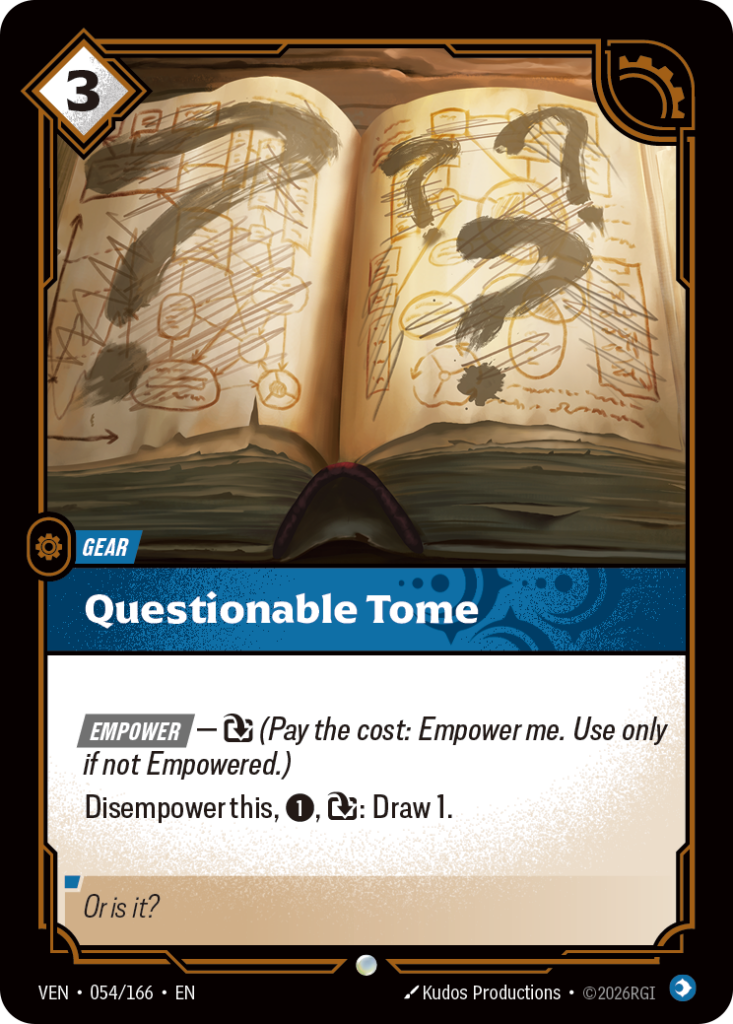 Questionable Tome VEN-054/166 – Vendetta – Foil