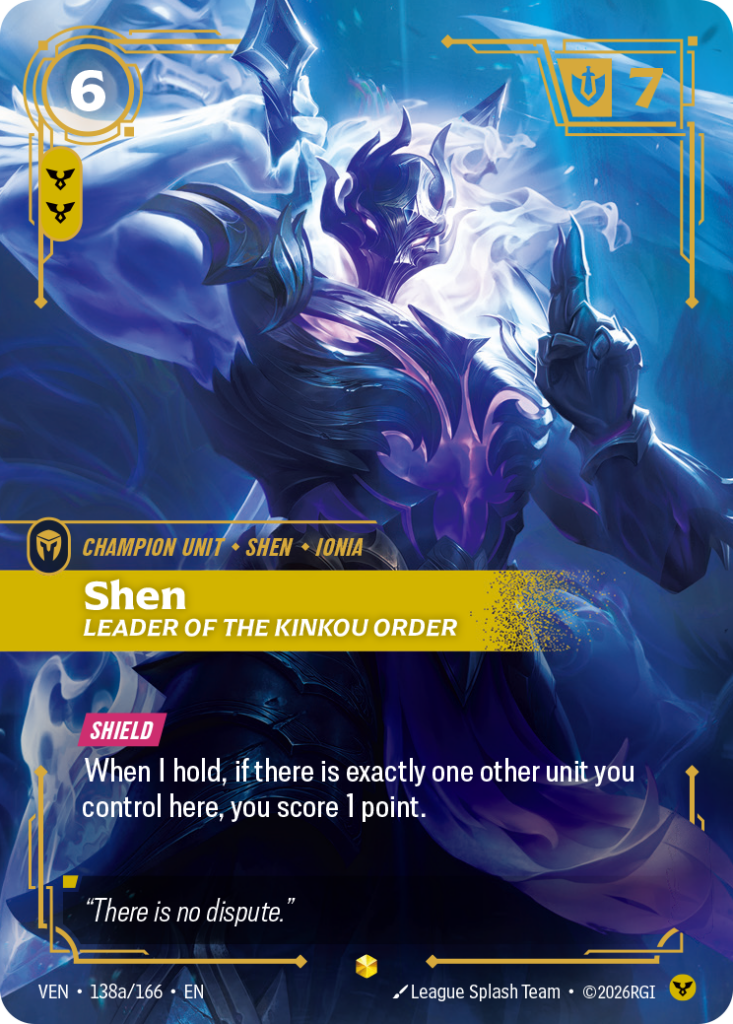 Shen, Leader of the Kinkou Order VEN-138A/166 – Vendetta – Alternate Art Foil