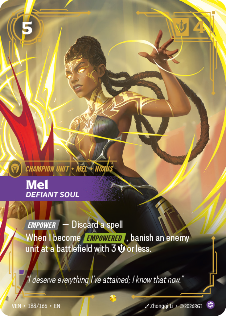 Mel, Defiant Soul VEN-188/166 – Vendetta – Overnumbered Foil