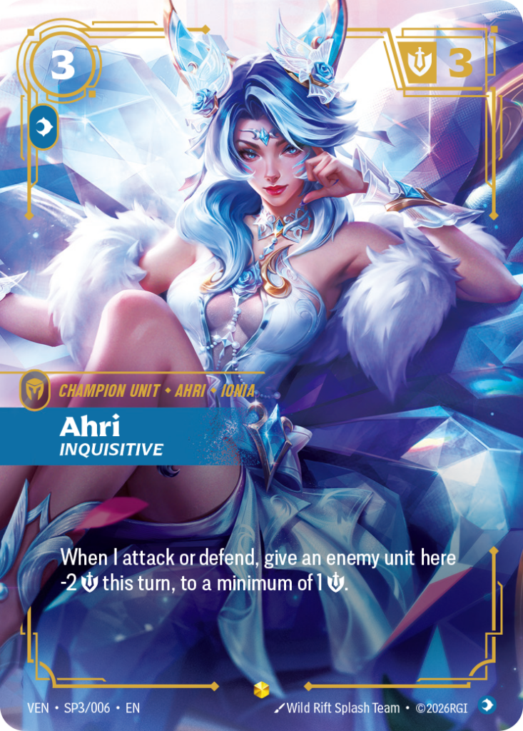 Ahri, Inquisitive VEN-SP3/006 – Vendetta – Crystal Rose Special Alt Art Foil