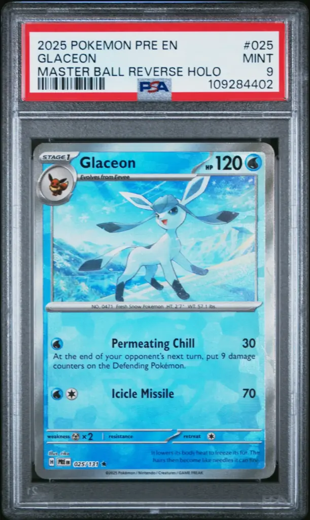 GLACEON 025/131 – Prismatic Evolutions – PSA 9
