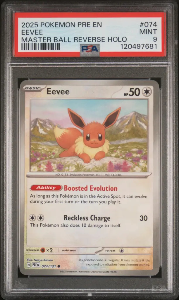 EEVEE 074/131 – Prismatic Evolutions – PSA 9 (120497681)